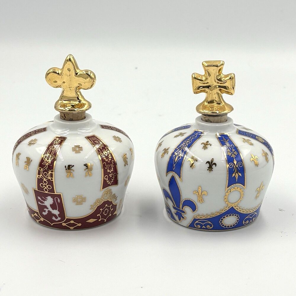 Perfume Bottles Decanter France Set 2 ‎ , La Couronne de Henri IV Porcelain